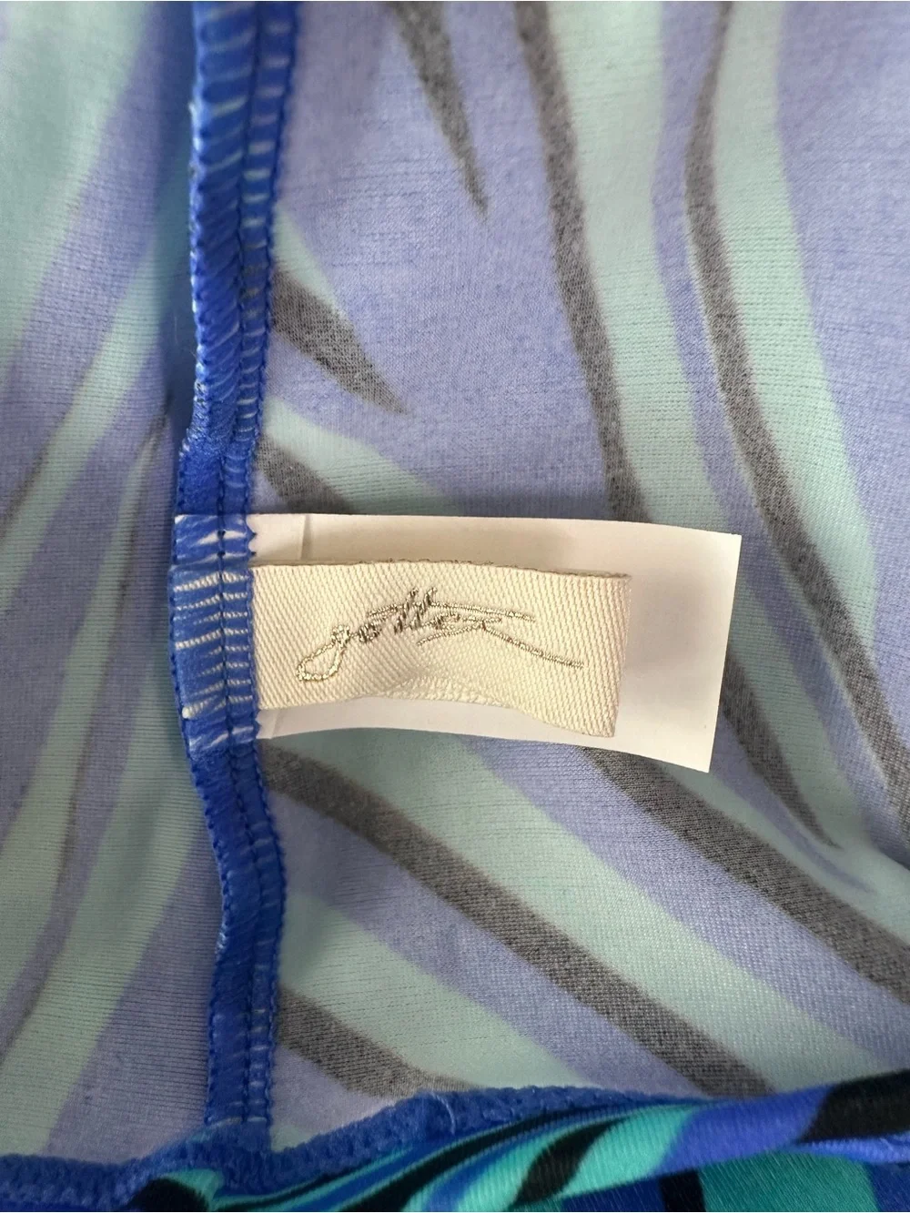 NWT GOTTEX Essential Zebra Print Wireless Tankini Top 10 Blue Black